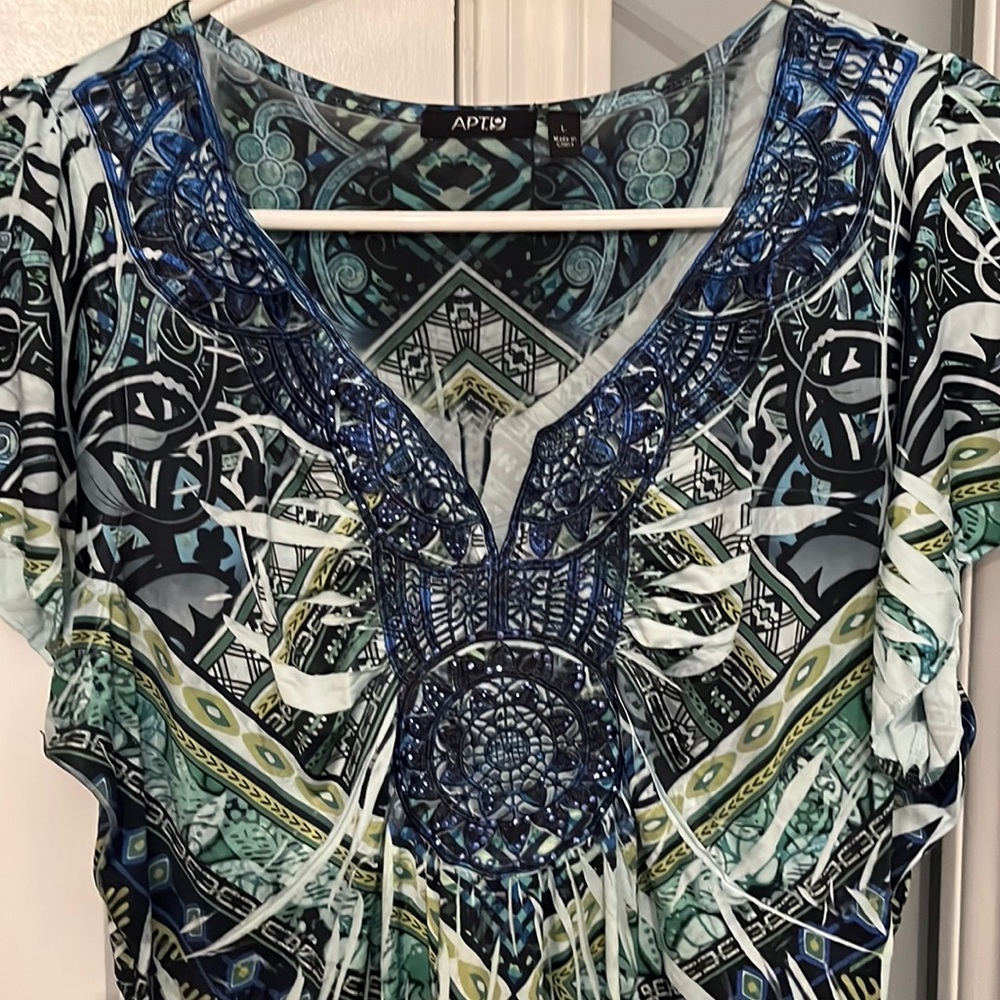 Apt 9 Dress- Blue Beaded-Large